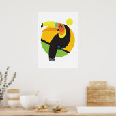 Tropisch regenwoud Modern Graphic Toucan Bird Poster (Keuken)