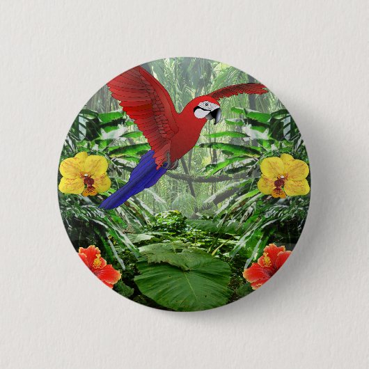 Tropisch regenwoud ronde button 5,7 cm (Voorkant)