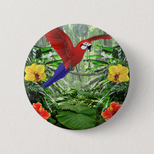 Tropisch regenwoud ronde button 5,7 cm