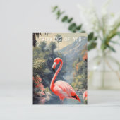 Tropisch regenwoud roze flamingo  briefkaart (Staand voorkant)