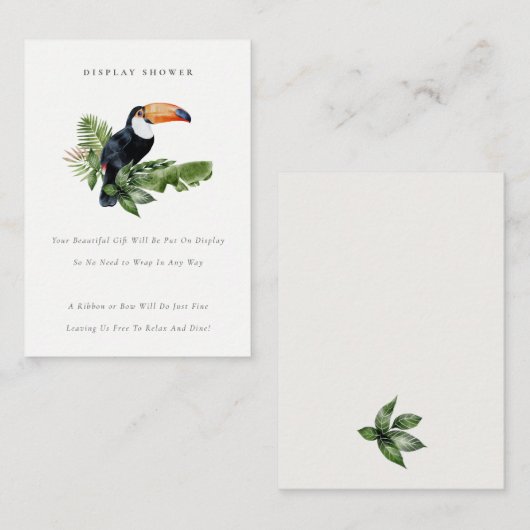 Tropisch regenwoud Toekan Beeld Baby Shower Informatiekaartje (Voorkant / Achterkant)