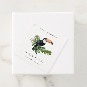 Tropisch regenwoud Toekan Blad Baby Shower Bedankjes Labels