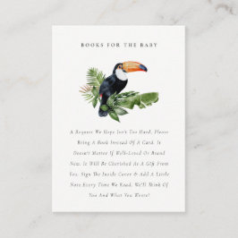 Tropisch regenwoud Toekan Boeken voor Baby Shower Informatiekaartje