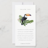Tropisch regenwoud Toucan-Baby shower Bedankkaart (Voorkant)