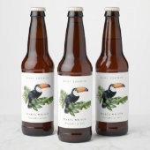 Tropisch regenwoud Toucan-Baby shower Bier Etiket (Flessen)