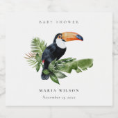 Tropisch regenwoud Toucan-Baby shower Bier Etiket (Enkel label)