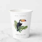 Tropisch regenwoud Toucan-Baby shower Papieren Bekers (Voorkant)