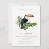 Tropisch regenwoud Toucan-Baby shower uitnodigen Bedankkaart (Voorkant)