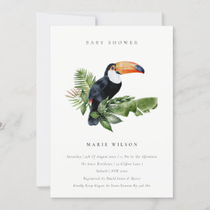 Tropisch regenwoud Toucan-Baby shower uitnodigen Bedankkaart