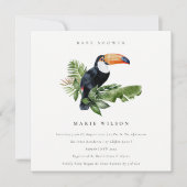 Tropisch regenwoud Toucan-Baby shower uitnodigen Bedankkaart (Voorkant)