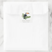 Tropisch regenwoud Toucan-Baby shower Vierkante Sticker (Tas)