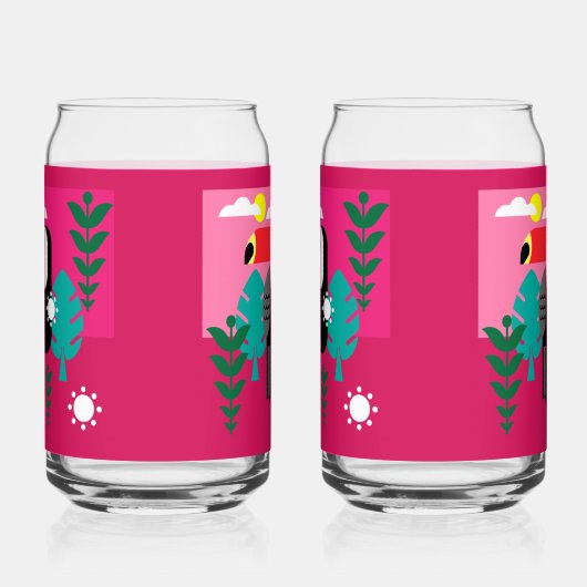 Tropisch regenwoud Toucan Blikvorm Glas (Links)