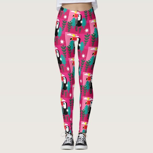 Tropisch regenwoud Toucan Leggings (Voorkant)