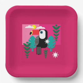 Tropisch regenwoud Toucan Papieren Bordje