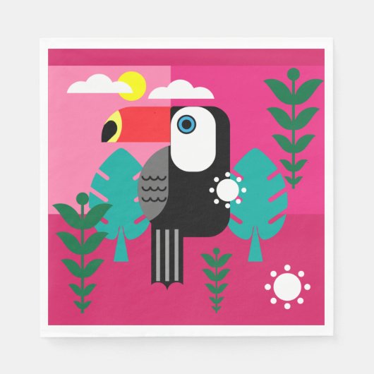 Tropisch regenwoud Toucan Servet (Voorkant)