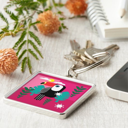 Tropisch regenwoud Toucan Sleutelhanger (Zijkant)