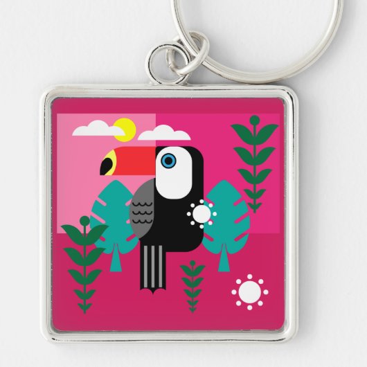 Tropisch regenwoud Toucan Sleutelhanger (Voorkant)