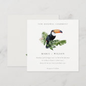 Tropisch regenwoud Toucan Vow Renewal Invite Bedankkaart (Voorkant / Achterkant)