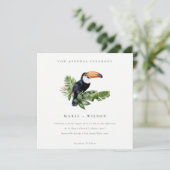 Tropisch regenwoud Toucan Vow Renewal Invite Bedankkaart (Staand voorkant)