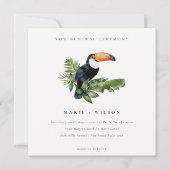 Tropisch regenwoud Toucan Vow Renewal Invite Bedankkaart (Voorkant)