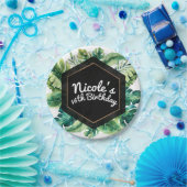 Tropisch regenwoud verlaat elegant zomerfeest papieren bordje (Feest)