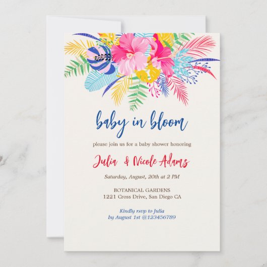 Tropisch regenwoud Wilde baby shower Kaart (Voorkant)