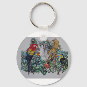 Tropisch regenwoud Wildlife Collage Sleutelhanger