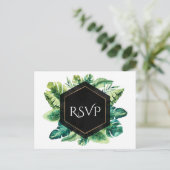 Tropisch regenwoudblad Elegante Huwelijks RSVP Uitnodiging Briefkaart (Staand voorkant)