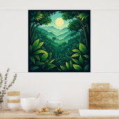Tropisch regenwoudbladerdak 🌿 poster (Keuken)