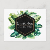 Tropisch regenwoudeiland Bladeren Save the Date Aankondigingskaart (Voorkant)