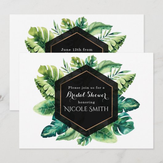 Tropisch regenwoudeiland stuurt uitnodigingen (Voorkant / Achterkant)