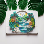 Tropisch regenwoudpapier iPad mini cover<br><div class="desc">Papieren uitsnijding van een waterval die door een tropisch regenwoud stroomt.</div>