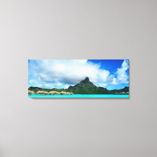Tropisch resort op Bora Bora canvas panorama (Voorkant)