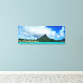 Tropisch resort op Bora Bora canvas panorama Afdruk (Insitu (Houten vloer))
