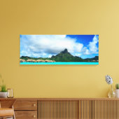 Tropisch resort op Bora Bora canvas panorama Afdruk (Insitu (Woonkamer))