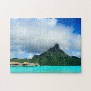 Tropisch resort op Bora Bora jigzaag puzzel