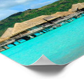 Tropisch resort op Bora Bora poster panorama (Hoek)