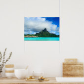 Tropisch resort op Bora Bora poster panorama (Keuken)