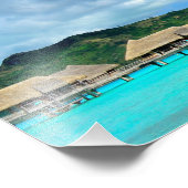 Tropisch resort op foto van Bora Bora Afdruk (Hoek)