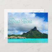 Tropisch resort op het briefkaart Bora Bora (Voorkant / Achterkant)
