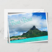 Tropisch resort op het briefkaart Bora Bora (Voorkant / Achterkant)