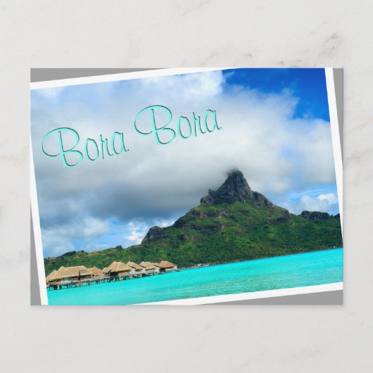 Tropisch resort op het briefkaart Bora Bora (Voorkant)