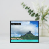 Tropisch resort op het briefkaart Bora Bora (Staand voorkant)
