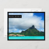 Tropisch resort op het briefkaart Bora Bora (Voorkant / Achterkant)