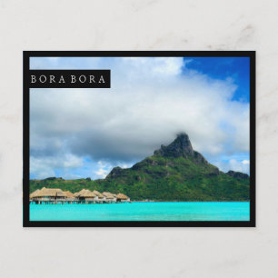 Tropisch resort op het briefkaart Bora Bora
