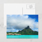 Tropisch resort op het briefkaart Bora Bora (Voorkant / Achterkant)