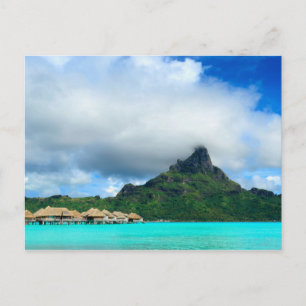 Tropisch resort op het briefkaart Bora Bora