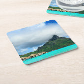 Tropisch resort op het onderzetter Bora Bora (Schuin)