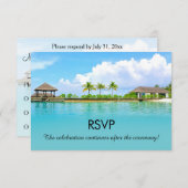 Tropisch Resort Strand Bruiloft RSVP Kaart (Voorkant / Achterkant)