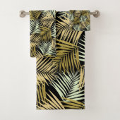 Tropisch Retro Nachtpatroon #1 #palms #decor #art Bad Handdoek (Insitu)